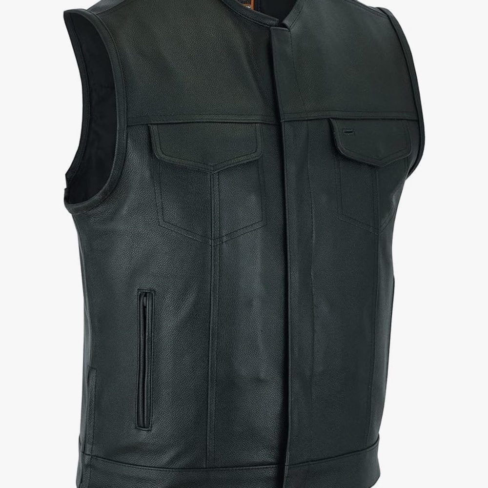 Women’s Black Leather Motorcycle Vest